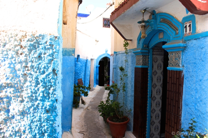 The Kasbah in Rabat. The blue paint wards of mosquitos. 